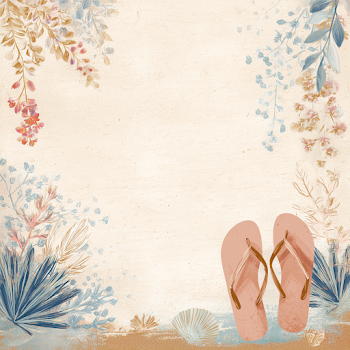 Breezy Summer Flip Flop Scrapbook Background