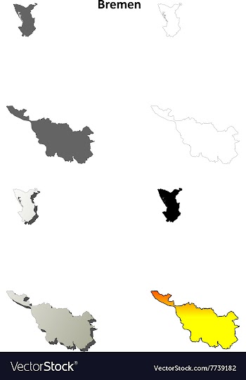 Bremen outline map set vector image