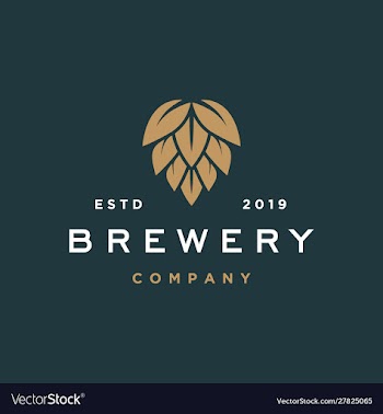 Brewery logo hipster retro vintage label vector image