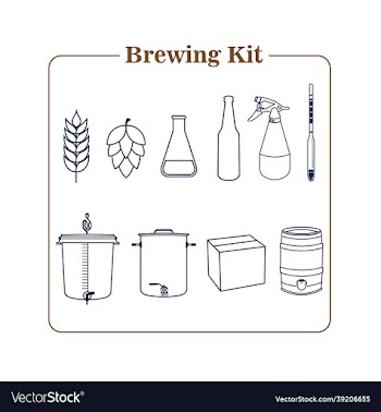 brewing kit icon in line draw style