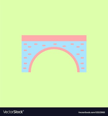 Brick bridge arch architecture building monument vector image