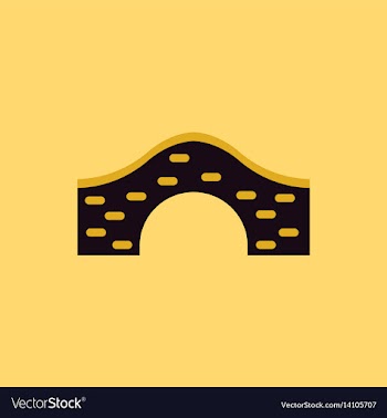 Brick bridge arch architecture building monument vector image