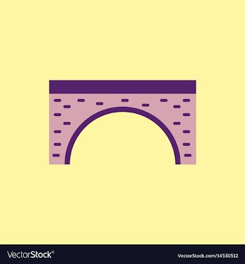 Brick bridge arch architecture building monument vector image
