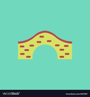 Brick bridge arch architecture building monument vector image