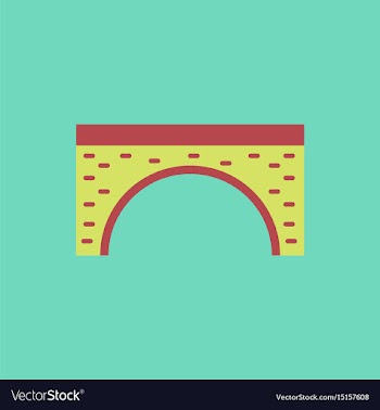 Brick bridge arch architecture building monument vector image