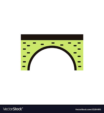 Brick bridge arch architecture building monument vector image