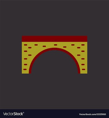Brick bridge arch architecture building monument vector image