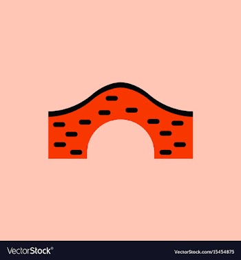 Brick bridge arch architecture building monument vector image