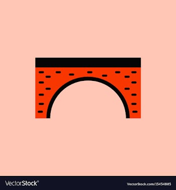 Brick bridge arch architecture building monument vector image