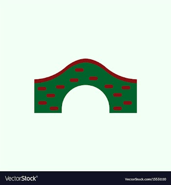 Brick bridge arch architecture building monument vector image