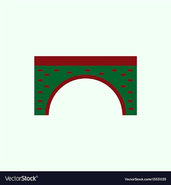 Brick bridge arch architecture building monument vector image