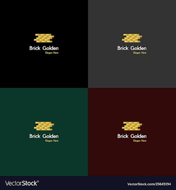 Brick golden creative logo design vector image
