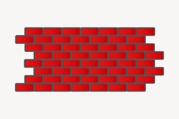 Brick wall clipart, red illustration | Free PSD - rawpixel