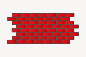 Brick wall sticker, red illustration | Free Vector - rawpixel