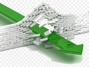 Brick Wall Stock illustration Illustration - Break through a brick wall green arrow image 