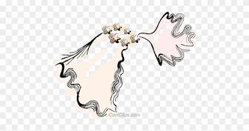 Bridal Veil Royalty Free Vector Clip Art Illustration - Wedding Veil Transparent Clipart