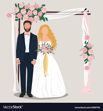 bride and groom getting married