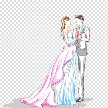 Bride and groom illustration, Marriage Bride Icon, Married people transparent background PNG clipart
