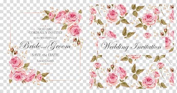 Bride and Groom Wedding Invitation , Wedding invitation Flower, Rose invitations transparent background PNG clipart