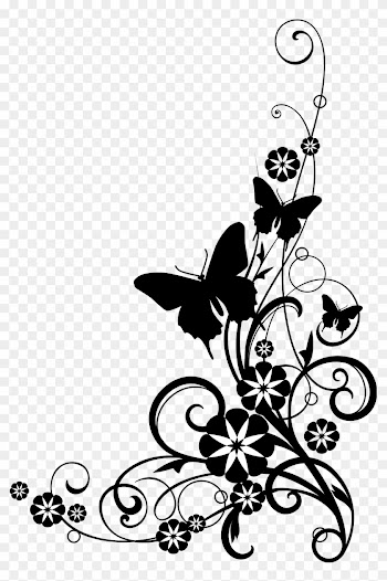 Bride Clipart Butterfly - Flowers Clip Art Black And White Border