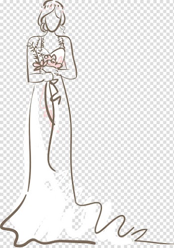 Bride Contemporary Western wedding dress, Woman holding flowers transparent background PNG clipart