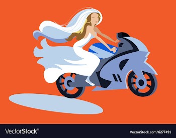 Bride motorcycle vector image