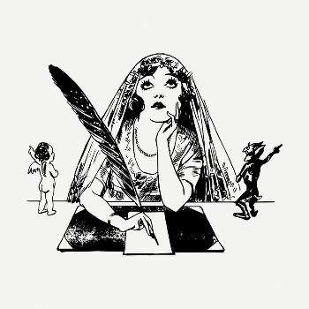 Bride signing marriage certificate drawing, | Free PSD - rawpixel
