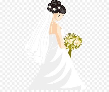 Bride Wedding Illustration - Beautiful bride cartoon pattern 
