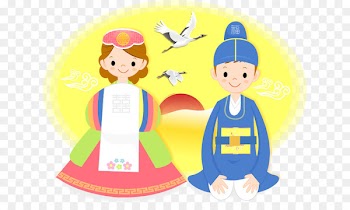 Bridegroom Hanbok Illustration - Cartoon bride and groom wedding season 