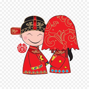 Bridegroom u76d6u5934 Chinese marriage - Cartoon bride and groom 