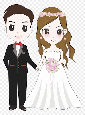 Bridegroom Wedding Illustration - Bride And Groom Cartoon