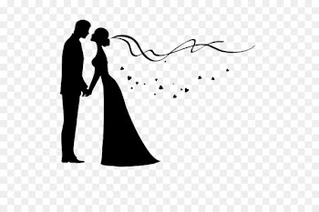 Bridegroom Wedding invitation Silhouette - The couple 