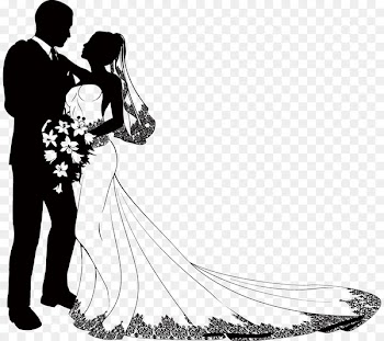 Bridegroom Wedding Marriage Drawing - bride and groom silhouette 