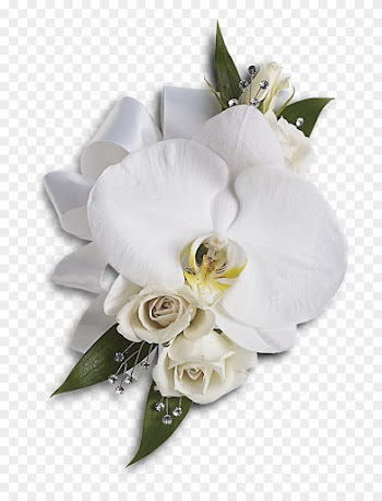 Bridesmaid And Wedding Party Flowers - White Orchid And Rose Corsage