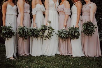 Bridesmaids and their flowers