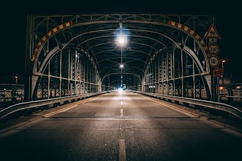 bridge at nighttime photo