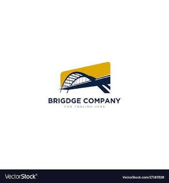 Bridge company logo designs for contractor logo vector image