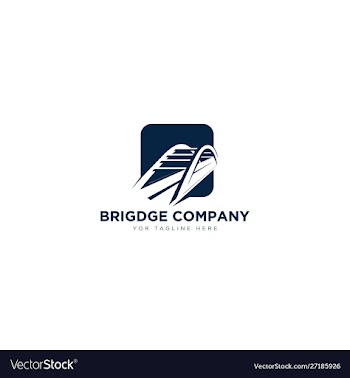 Bridge company logo designs negative space for vector image
