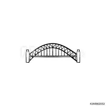 Bridge hand drawn outline doodle icon