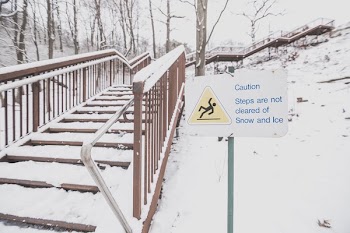 Bridge With Ice Caution Sign