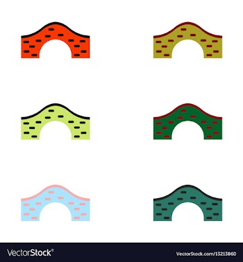 Bridges collection brick bridges set vector image