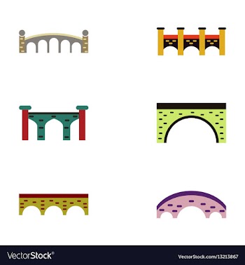 Bridges collection brick bridges set vector image