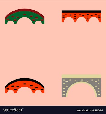Bridges collection brick bridges set vector image