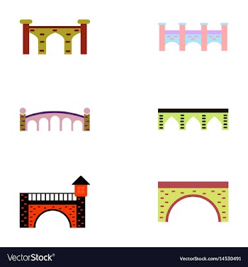 Bridges collection brick bridges set vector image