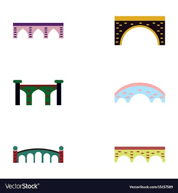 Bridges collection brick bridges set vector image