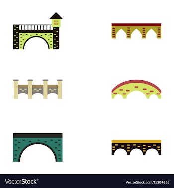 Bridges collection brick bridges set vector image