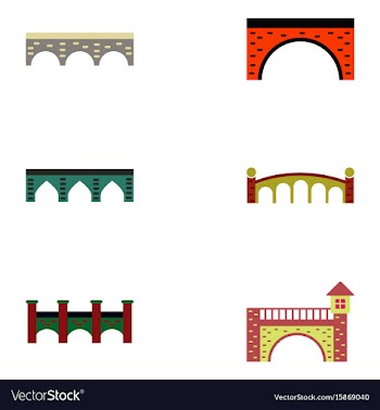 Bridges collection brick bridges set vector image
