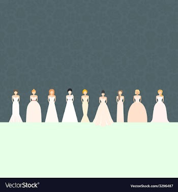  					Brids In Wedding Dresses vector image														