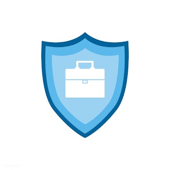 Briefcase on blue shield graphic illustration | Free stock vector - 429452