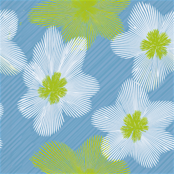 Bright Abstract Floral Pattern on Corrugated Metal